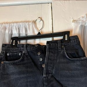 Reformation Dixie High Rise Jean Shorts Women’s 27 Buttons Fly Raw Hem